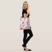 Speciaal roze op White Rose Design Tote Bag (Op model)