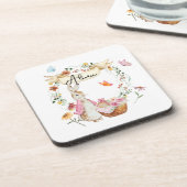 Speciaal roze paasmakerij-Waterverf Bier Onderzetter (Linkerzijde)