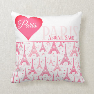 Speciaal roze Parijse hartverwarmingstoestel afbee Kussen