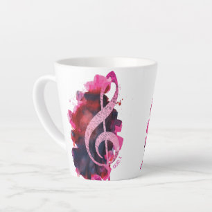 Speciaal  roze Piano Grand Personeelsmuziek Latte Mok