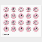 Speciaal roze piraat ronde sticker (Vel)