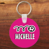 Speciaal roze voetbal sleutelhanger voor meisjes (Voorkant)