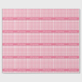 Speciaal roze witte gingham cheque cadeaupapier (Vlak)