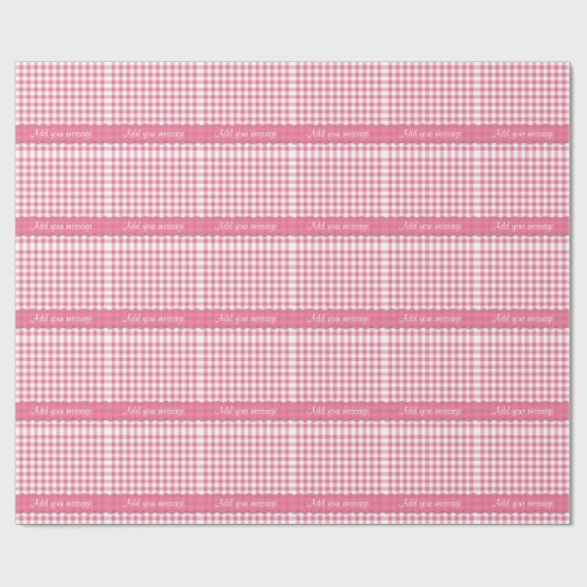Speciaal roze witte gingham cheque cadeaupapier (Vlak)