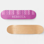 Speciaal Roze Zig Zag Fun en Edgy Persoonlijk Skateboard (Horizontaal)