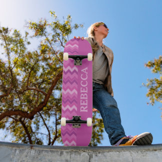 Speciaal Roze Zig Zag Fun en Edgy Persoonlijk Skateboard