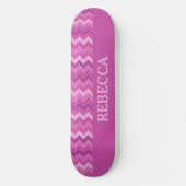 Speciaal Roze Zig Zag Fun en Edgy Persoonlijk Skateboard (Voorkant)