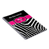 Speciaal roze zwarte witte Zebra Stripe Journal Notitieboek (Rechterzijde)