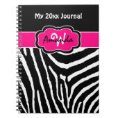 Speciaal roze zwarte witte Zebra Stripe Journal Notitieboek (Voorkant)