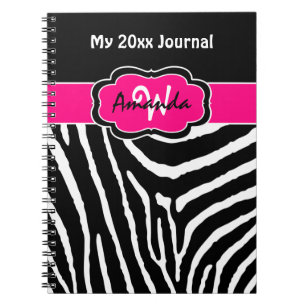 Speciaal roze zwarte witte Zebra Stripe Journal Notitieboek