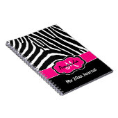 Speciaal roze zwarte witte Zebra Stripe Journal Notitieboek (Rechterzijde)