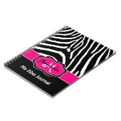 Speciaal roze zwarte witte Zebra Stripe Journal Notitieboek (Linkerzijde)