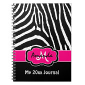 Speciaal roze zwarte witte Zebra Stripe Journal Notitieboek (Voorkant)
