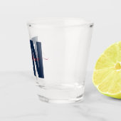 Speciaal Rt. Geregistreerd zurenblauw & rood Shot Glas (Rechts)