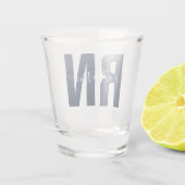 Speciaal Rt. Geregistreerd zurenblauw & wit Shot Glas (Achterkant)