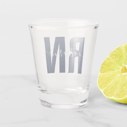 Speciaal Rt. Geregistreerd zurenblauw & wit Shot Glas (Achterkant)
