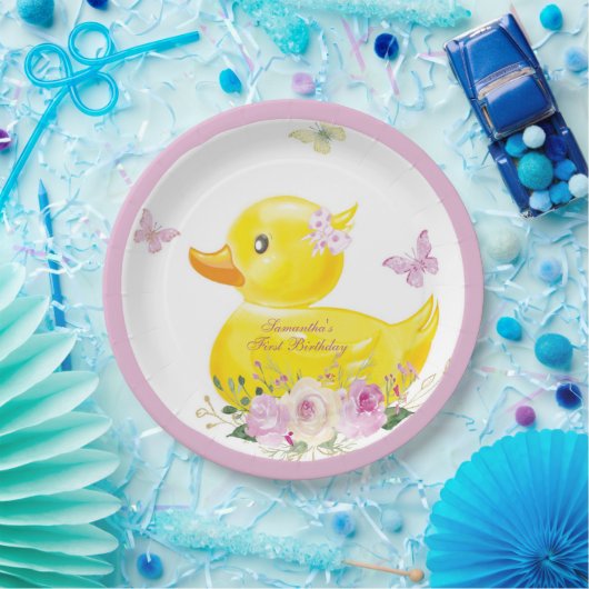 Speciaal RUBBER DUCK GIRL-Bord Papieren Bordje (Feest)