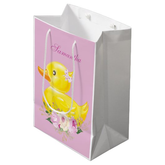 Speciaal RUBBER DUCK GIRL Gift Bag Medium Cadeauzakje (Voorkant Gekanteld)