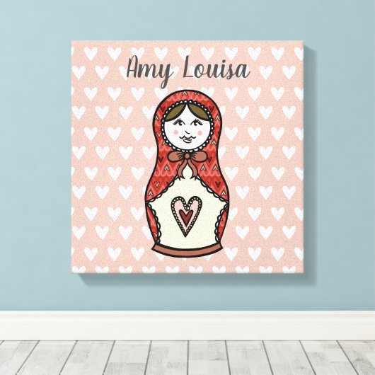 Speciaal Russisch Doll Matryoshka Canvas Afdruk (Insitu (Houten vloer))