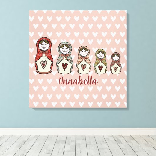 Speciaal Russische Doll Matryoshka Canvas Afdrukke (Insitu (Houten vloer))
