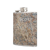 Speciaal Rustic | Slate Rock Stone Add Name Heupfles (Links)