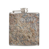 Speciaal Rustic | Slate Rock Stone Add Name Heupfles (Voorkant)