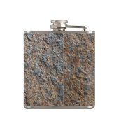 Speciaal Rustic | Slate Rock Stone Add Name Heupfles (Achterkant)