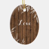 Speciaal Rustic Willow op Wood Eerste Kerstmis Keramisch Ornament (Achterkant)