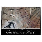 Speciaal Rustige Wood Grain Design Gift Bag Groot Cadeauzakje (Achterkant)