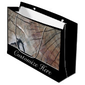 Speciaal Rustige Wood Grain Design Gift Bag Groot Cadeauzakje (Voorkant Gekanteld)