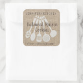 Speciaal  Rustisch landelijk gepersonaliseerd rece Vierkante Sticker (Tas)