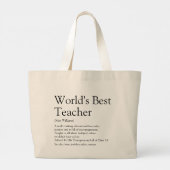 Speciaal 's werelds beste lerarendefinitie grote tote bag (Achterkant)