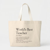 Speciaal 's werelds beste lerarendefinitie grote tote bag (Voorkant)