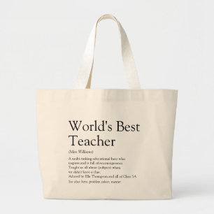 Speciaal 's werelds beste lerarendefinitie grote tote bag