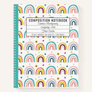 Speciaal samengesteld regenboogpatroon notitieboek