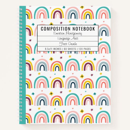 Speciaal samengesteld regenboogpatroon notitieboek (Voorkant)