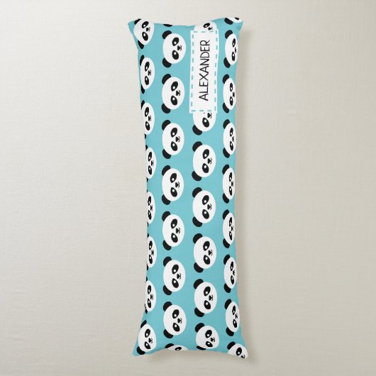 Speciaal Schattig Panda Beer Patroon Blauw Kindere Lichaamskussen (Voorkant Verticaal)