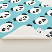 Speciaal Schattig Panda Beer Patroon Blauw Kindere Sherpa Deken (3/4)