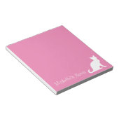 Speciaal schattig roze en wittekende memo notitieblok (Schuin)