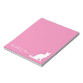 Speciaal schattig roze en wittekende memo notitieblok (Linkerzijde)