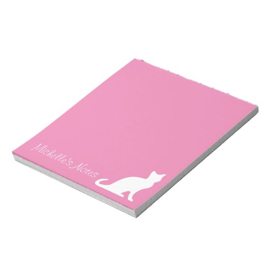 Speciaal schattig roze en wittekende memo notitieblok (Linkerzijde)