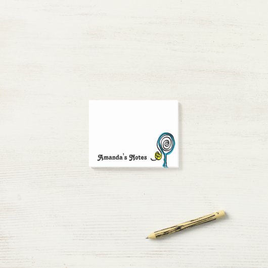 Speciaal schattig tennisracketontwerp post-it® notes (Op bureau)