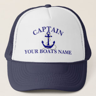 Speciaal scheepvaartnaam nautische ankerkapiteins trucker pet