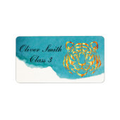 Speciaal schoollabel Golden Face Tiger Etiket (Voorkant)