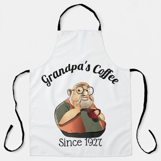 Speciaal Schort voor Koffiewinkelen bij opa (Voorkant)