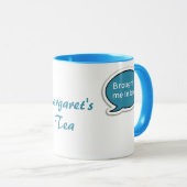 Speciaal scooter Blue Speech Bubble Tea Mok (Voorkant rechts)