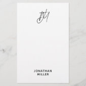 Speciaal script monogram briefpapier (Voorkant)