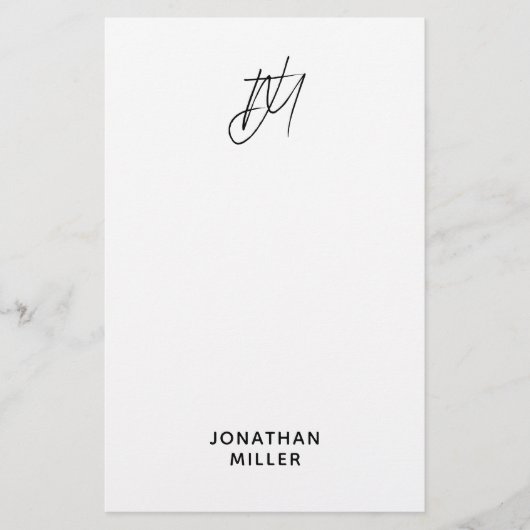 Speciaal script monogram briefpapier (Voorkant)