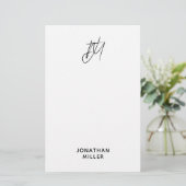 Speciaal script monogram briefpapier (Staand voorkant)