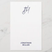 Speciaal script monogram briefpapier (Voorkant)